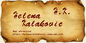 Helena Kalaković vizit kartica